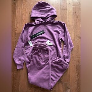 TNA The Super fleece hoodie and joggers SET magnolia NWT XS